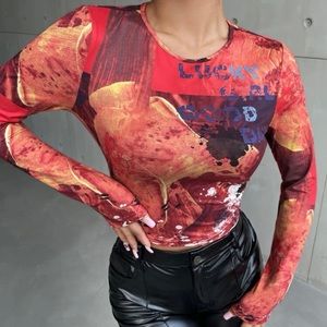 Y2K Letter Graphic Women’s Graphic Crop Top